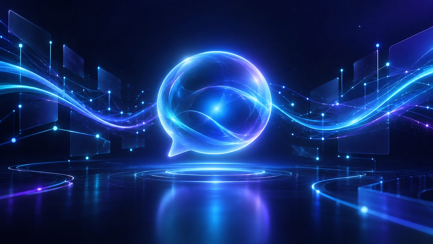 Glowing AI assistant orb, always on