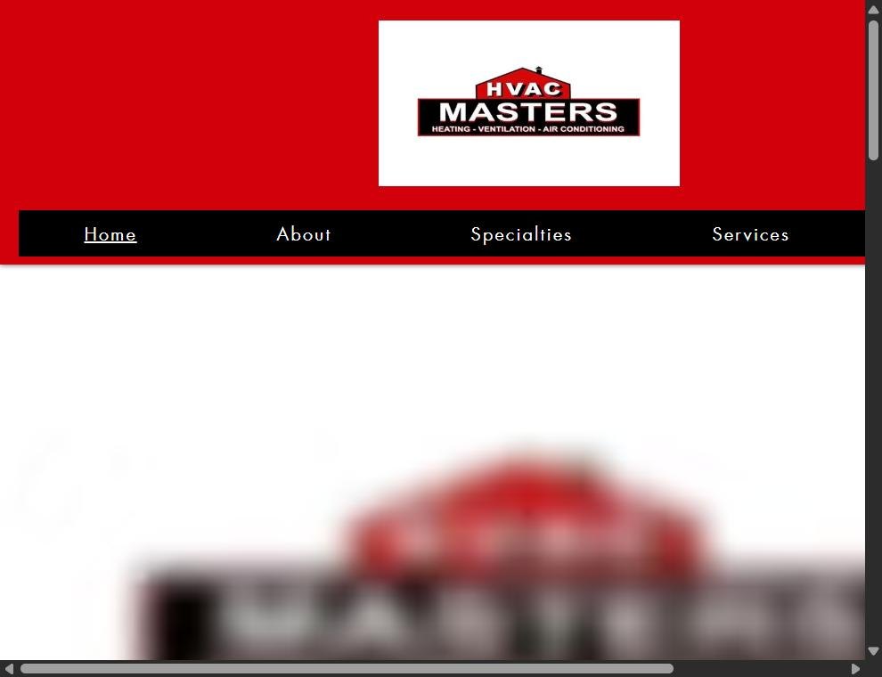 HVAC Masters website before the rebuild