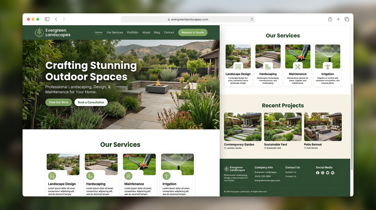 GreenEdge Landscaping website concept