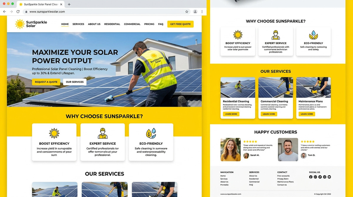 SolarShine Cleaning Co. website concept